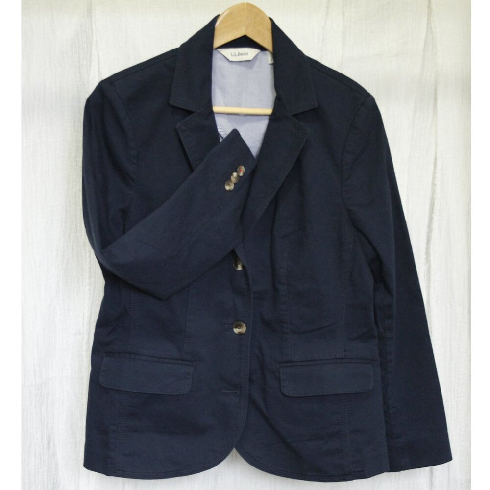 LL Bean Classic Blazer Navy M Petite
